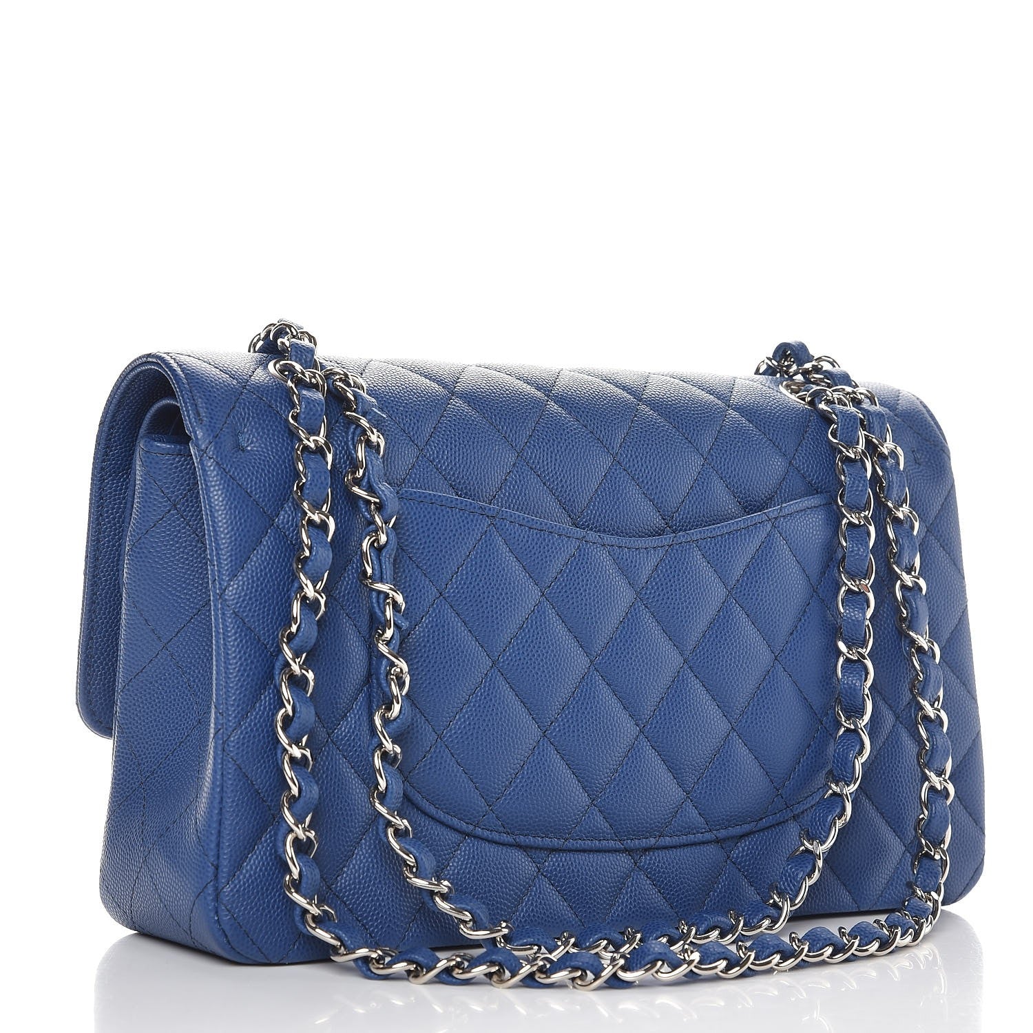 Chanel Caviar Quilted Medium Double Flap Dark Blue 6 of 10