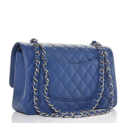 Chanel Caviar Quilted Medium Double Flap Dark Blue 6 of 10