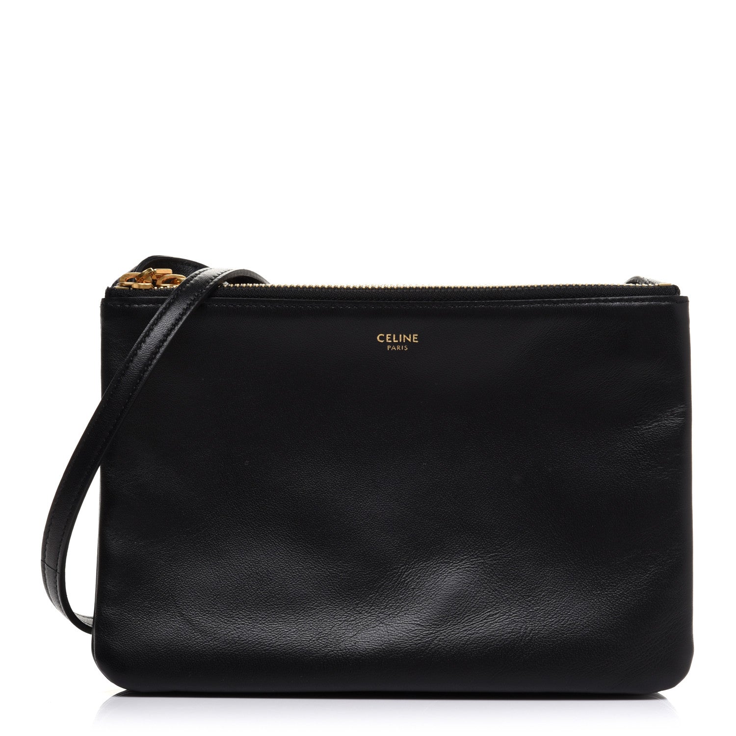 Celine Lambskin Small Trio Crossbody Bag Black 1 of 10