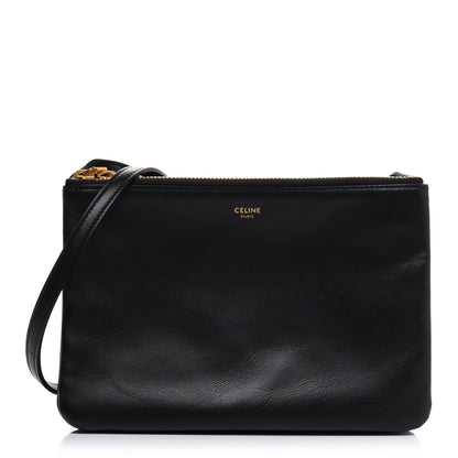 Celine Lambskin Small Trio Crossbody Bag Black 1 of 10