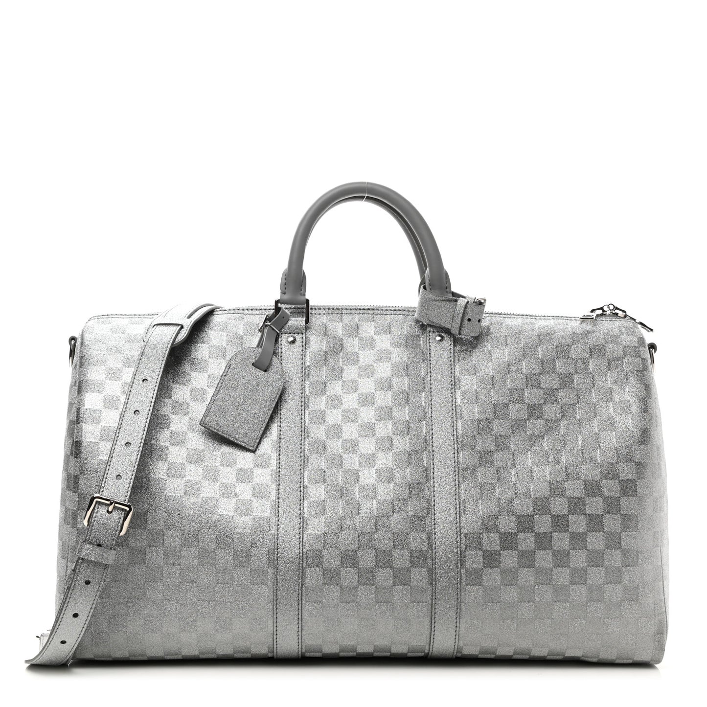 Damier Glitter Keepall Bandouliere 50 Silver