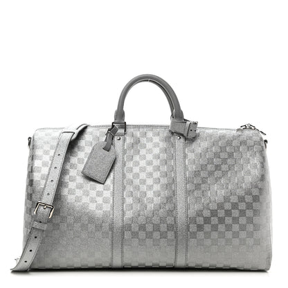 Louis Vuitton Damier Glitter Keepall Bandouliere 50 Silver 1 of 9