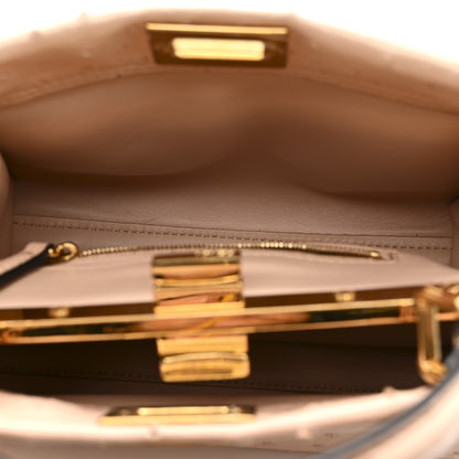 Fendi Ostrich Shiny Nappa Mini Peekaboo Iconic Satchel Poudre 19 of 19
