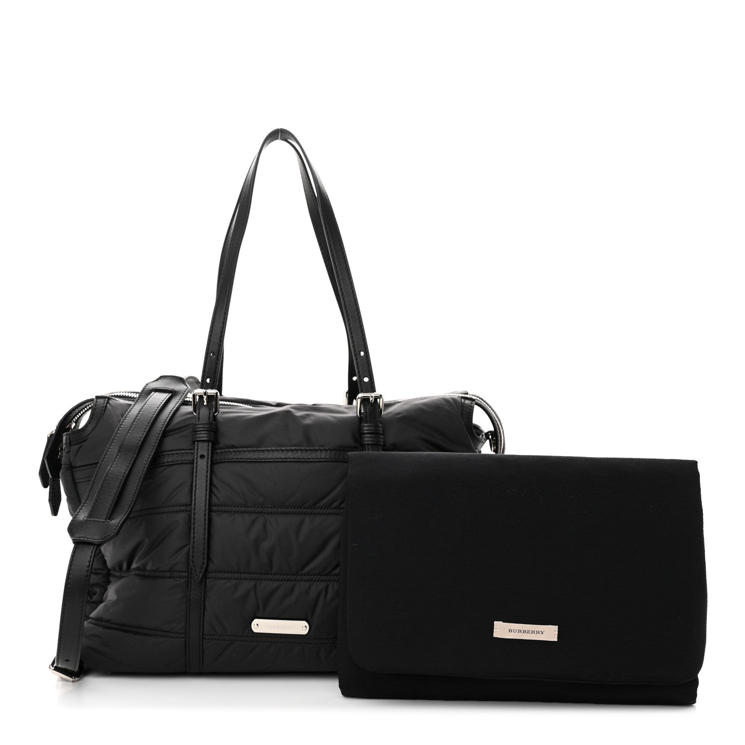 Burberry Nylon House Check Quilted Abbey Diaper Bag Black 3 of 10