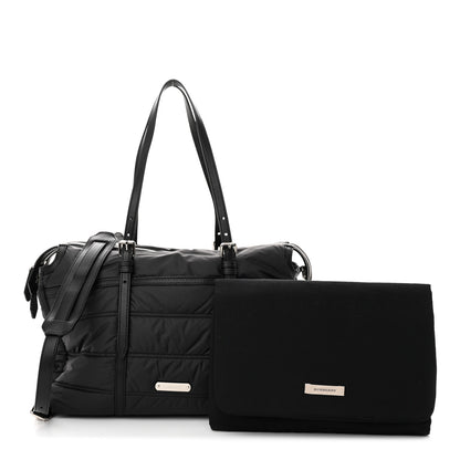 Burberry Nylon House Check Quilted Abbey Diaper Bag Black 3 of 10