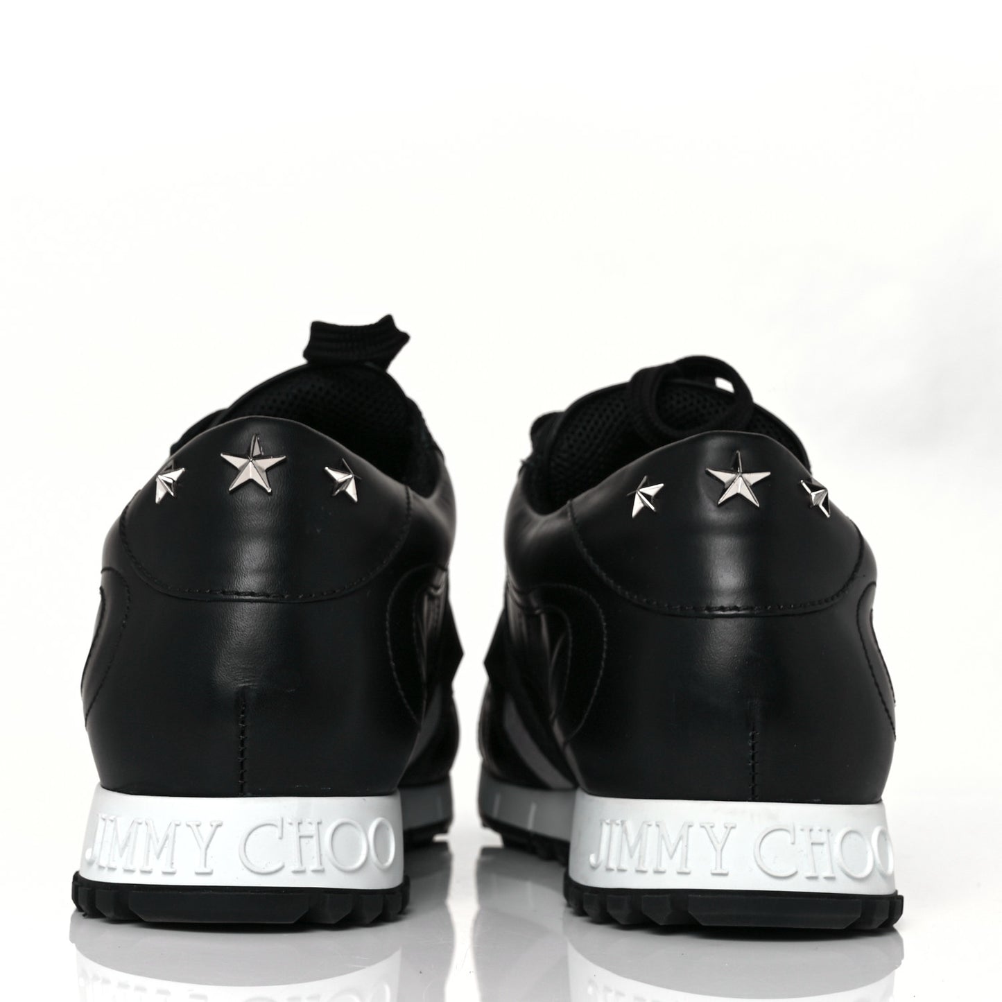 Calfskin Mens Star Stud Sneaker 44 Black