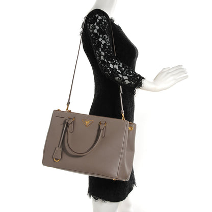 Prada Saffiano Lux Medium Double Zip Tote Argilla 2 of 12