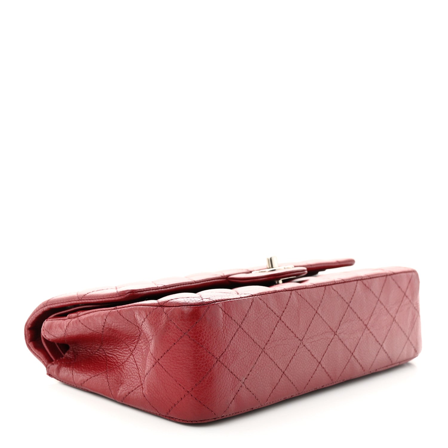 Chanel Caviar Quilted Medium Double Flap Dark Red 4 of 11