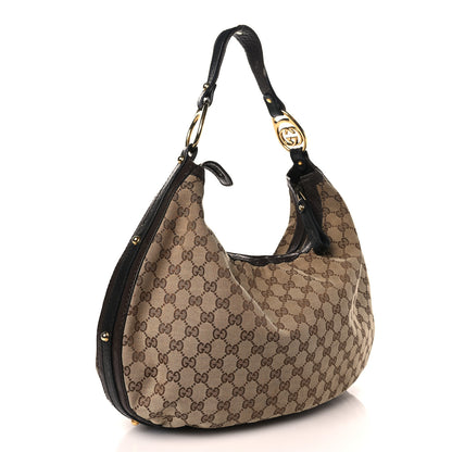 Gucci Monogram Medium Interlocking Hobo Dark Brown 3 of 12