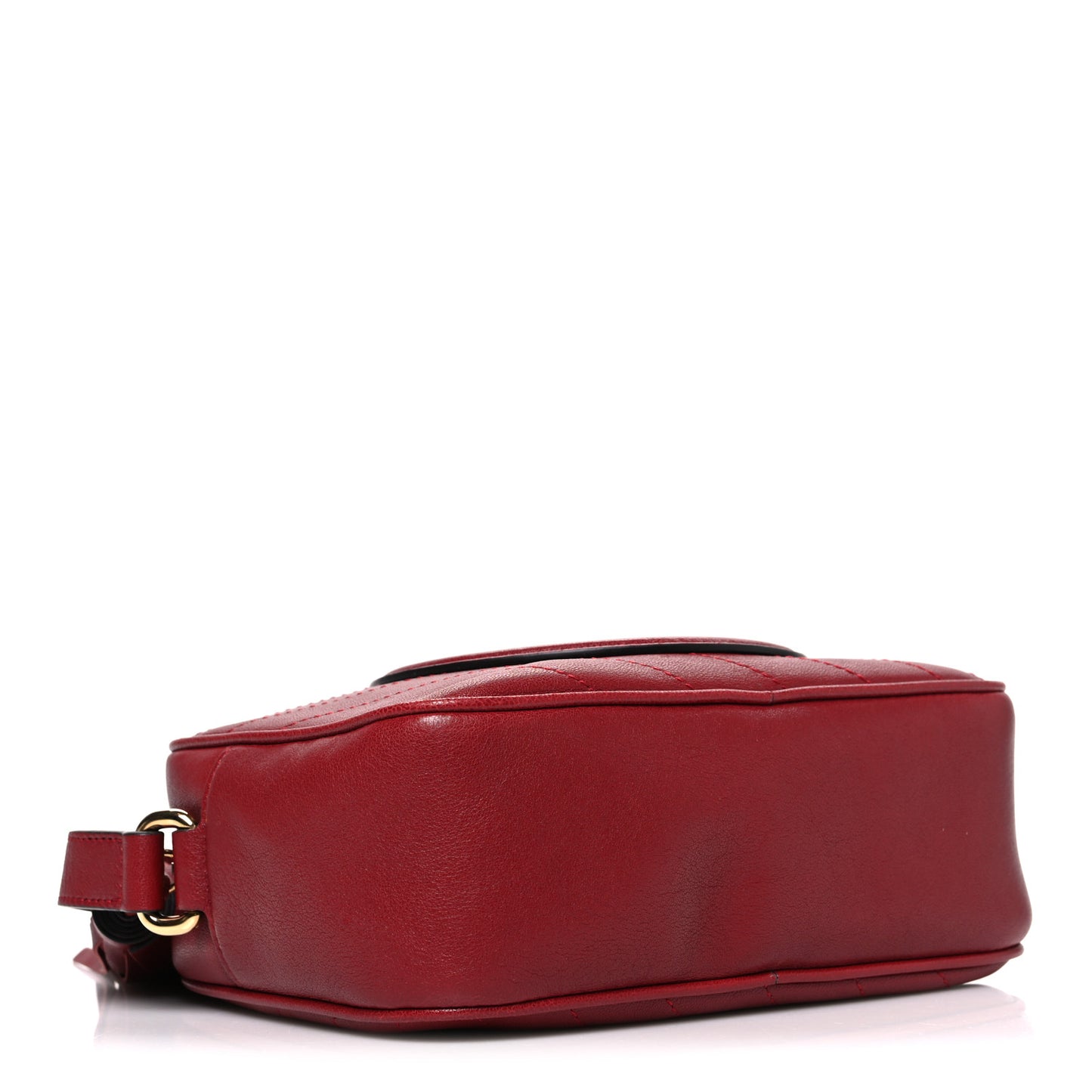 Sakai Be Green Calfskin Diagonal Stitched Small Blondie Shoulder Bag Rosso