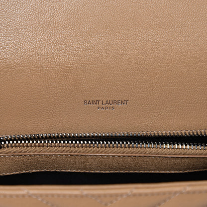 Saint Laurent Sheepskin Matelasse Chevron Monogram Medium College Bag Taupe 5 of 9