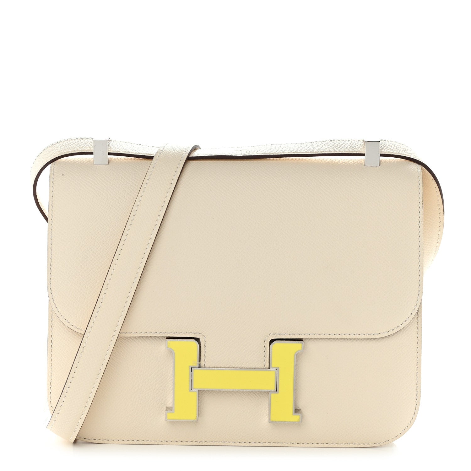 Hermes Epsom Enamel Constance 1-24 Nata Jaune Citron 1 of 13