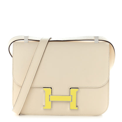 Hermes Epsom Enamel Constance 1-24 Nata Jaune Citron 1 of 13