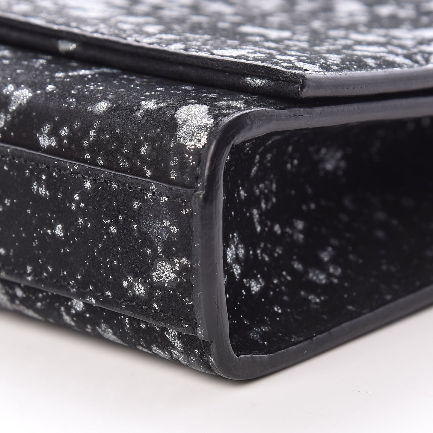 Suede Glitter Classic Monogram Cassandre Tassel Clutch Black