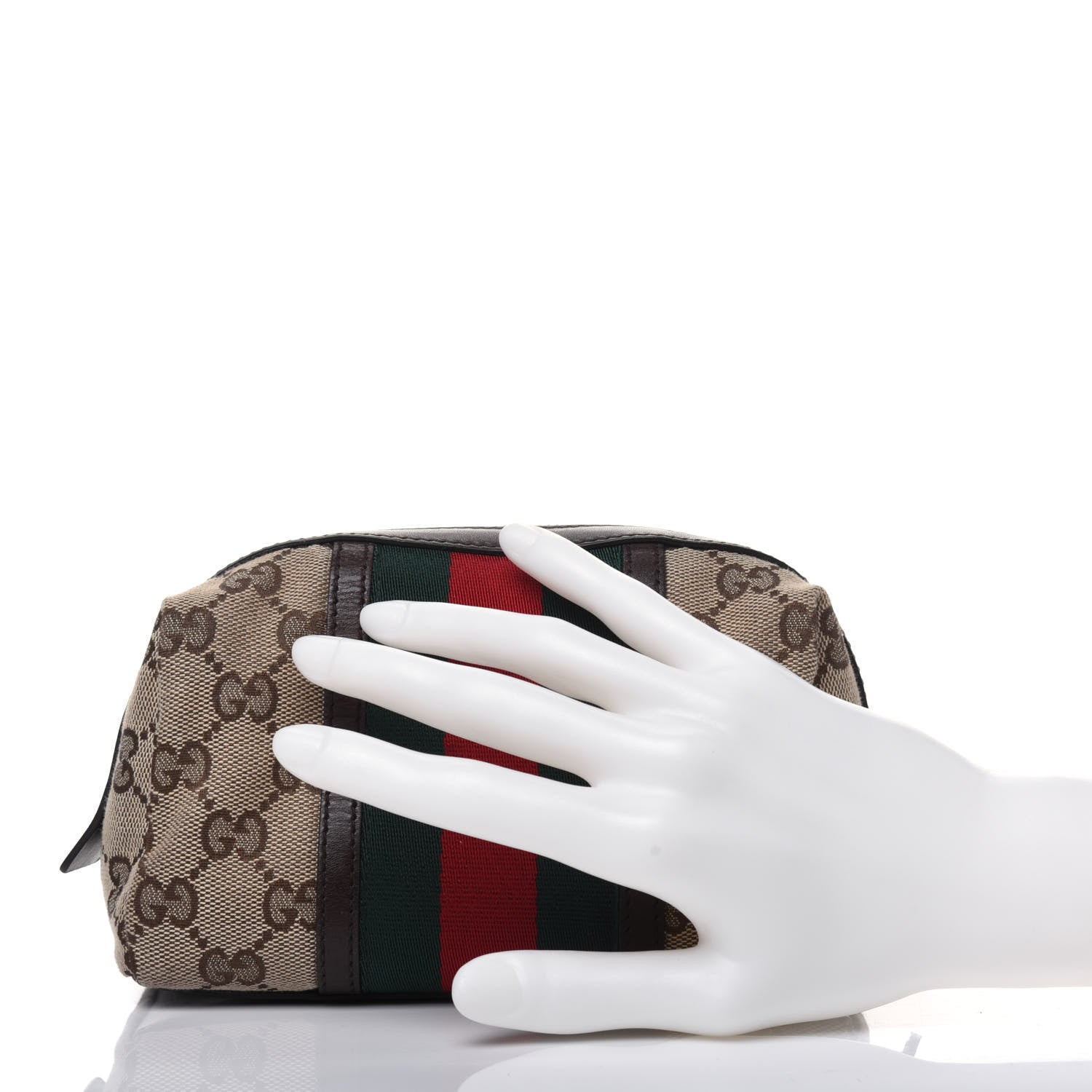 Gucci Monogram Web Small Cosmetic Case Dark Brown 2 of 17