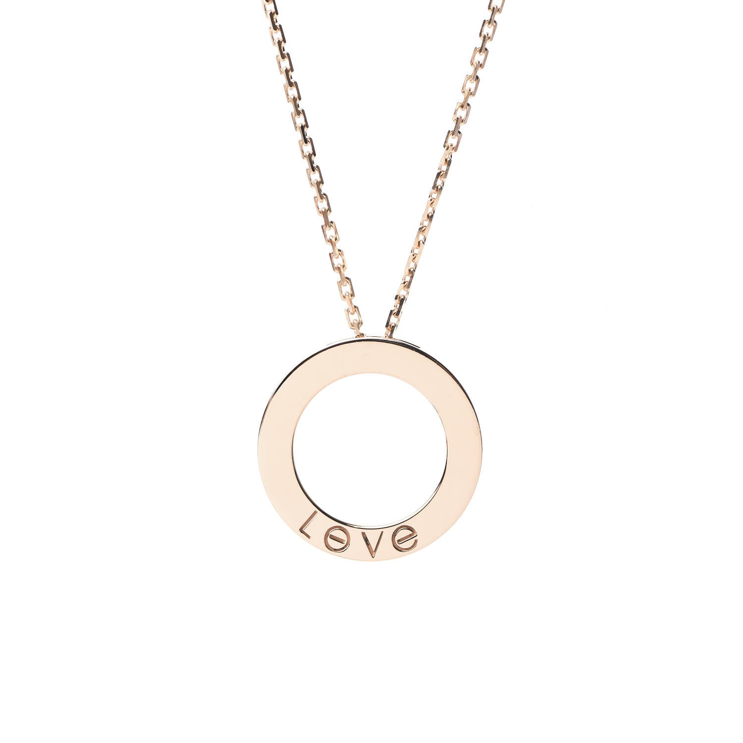 Cartier 18K Pink Gold Diamond LOVE Paved Necklace 4 of 6