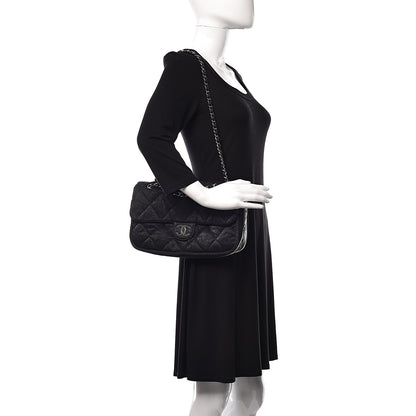 Chanel Coated Canvas Quilted Le Marais Flap Black 2 of 9