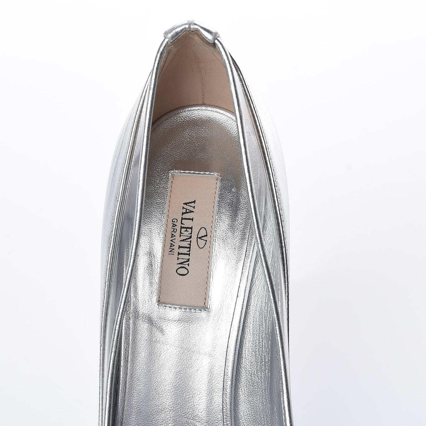 Metallic Nappa PVC Dollybow Pumps 39 Silver