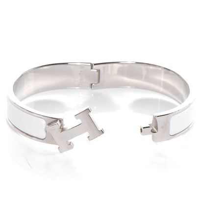 Hermes Enamel Narrow Clic Clac H Bracelet PM White 3 of 5