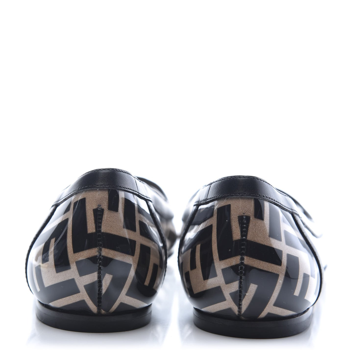 PVC Calfskin FF Colibri Ballerina Flats 40 Black