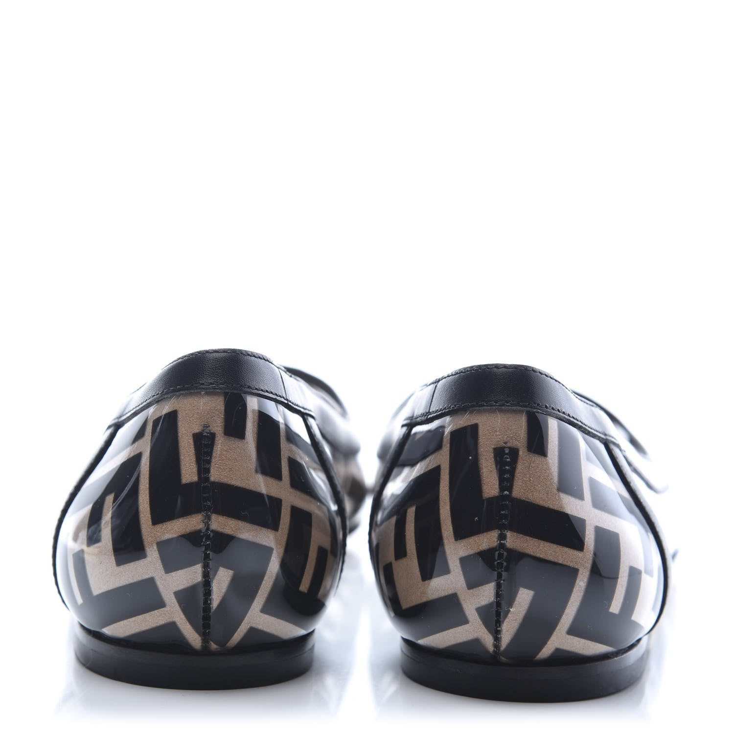 Fendi PVC Calfskin FF Colibri Ballerina Flats 40 Black 5 of 8
