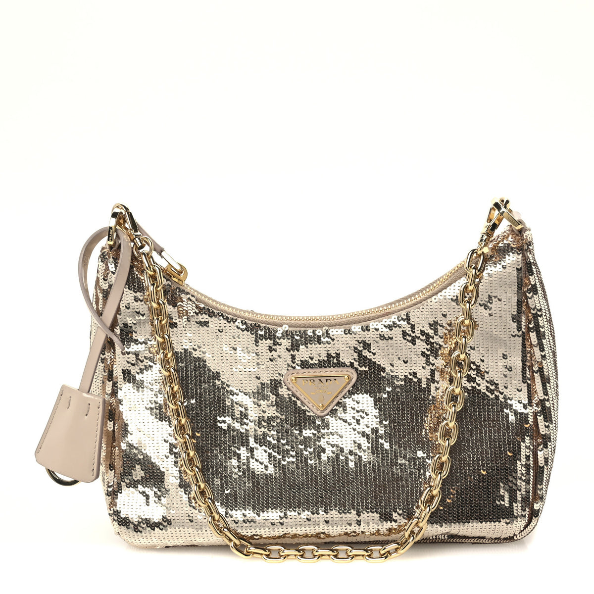 Sequin Mini Re-Edition 2000 Shoulder Bag Cammeo