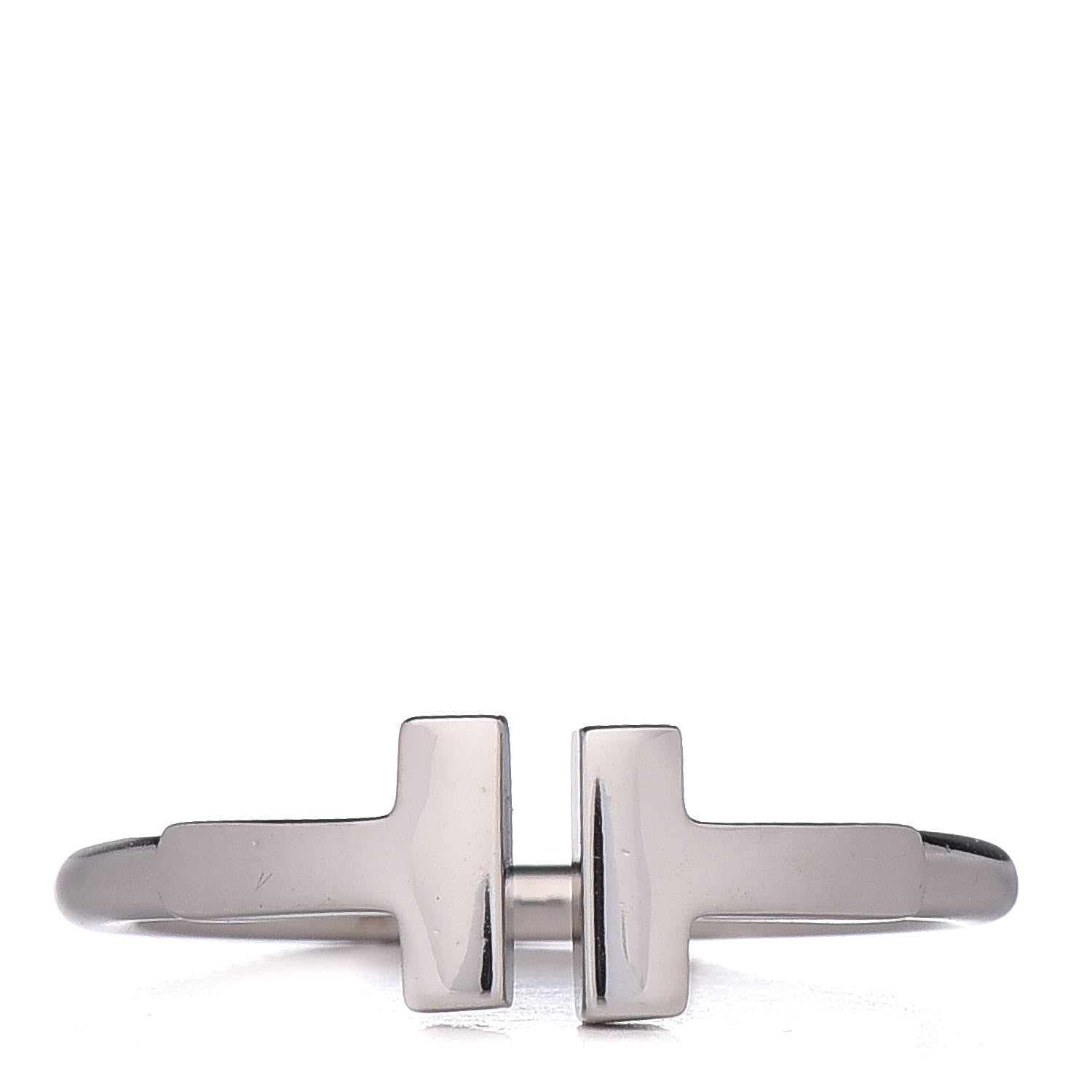 Tiffany 18K White Gold T Wire Ring 48 4.5 1 of 5