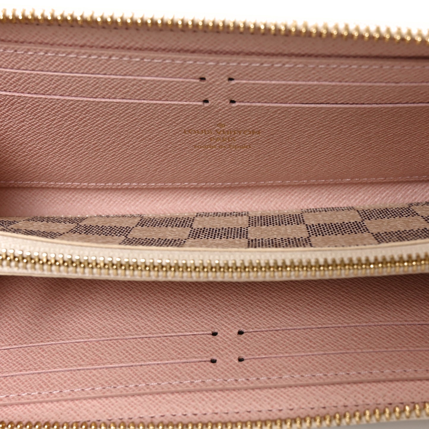 Damier Azur Clemence Wallet Rose Ballerine