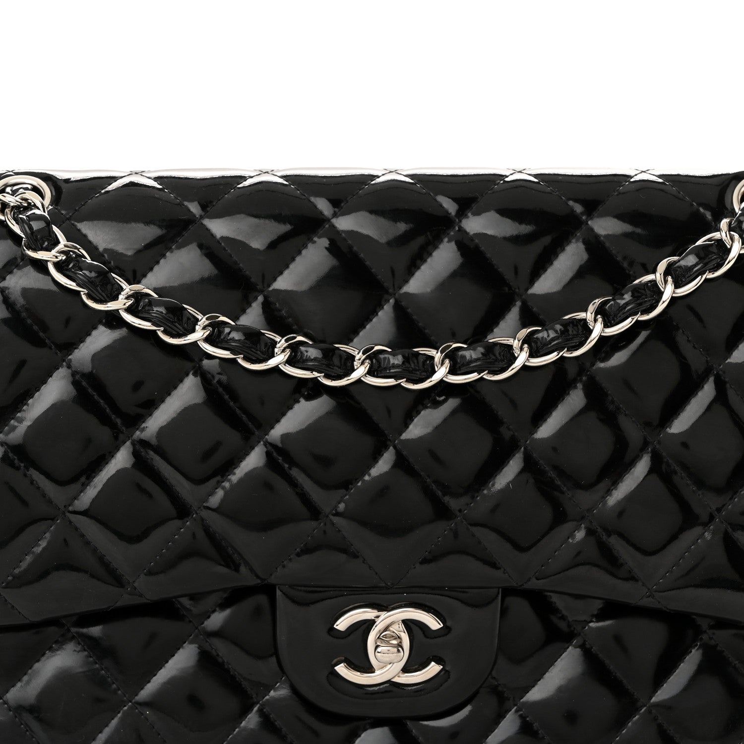 Chanel Patent Quilted Jumbo Double Flap Black 8 of 10