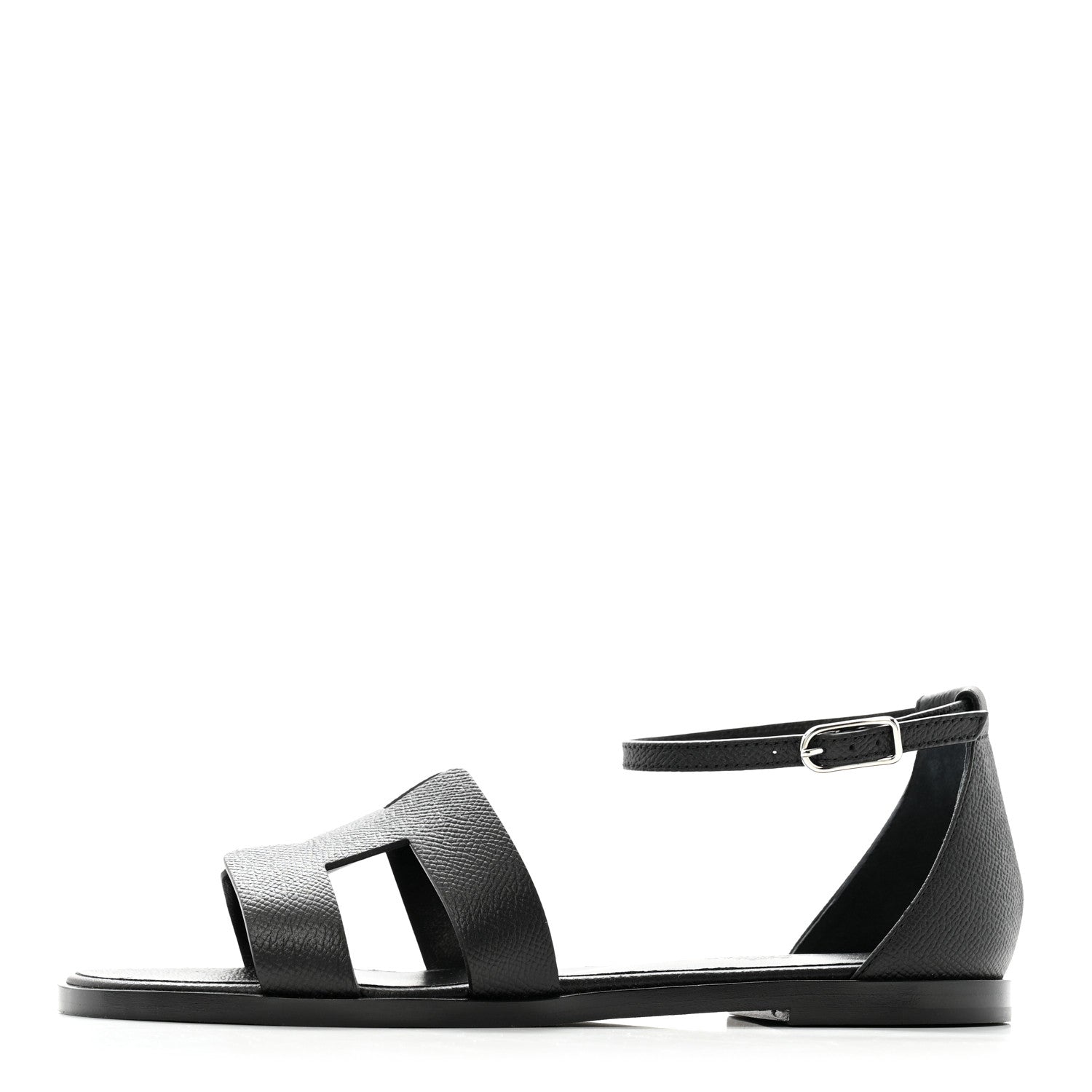 Hermes Epsom Santorini Sandals 38 Black 1 of 10