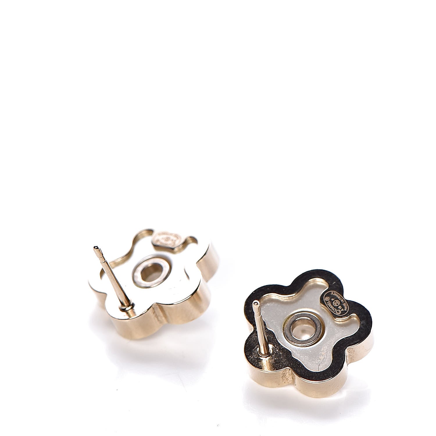 Chanel Pearl CC Camellia Earrings Gold 3 of 5