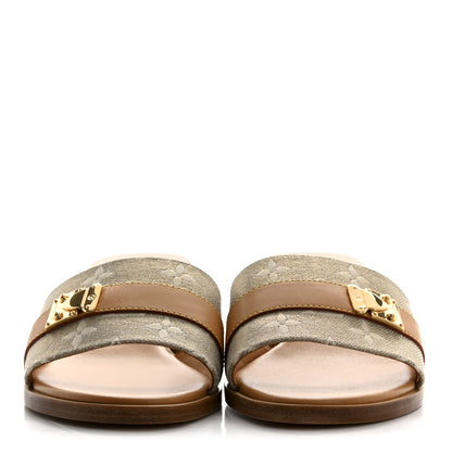 Louis Vuitton Monoglam Lock It Mules 38 Gold 3 of 9