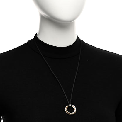 Cartier 18K Pink Yellow White Gold Diamond Medium Trinity Cord Necklace 2 of 4