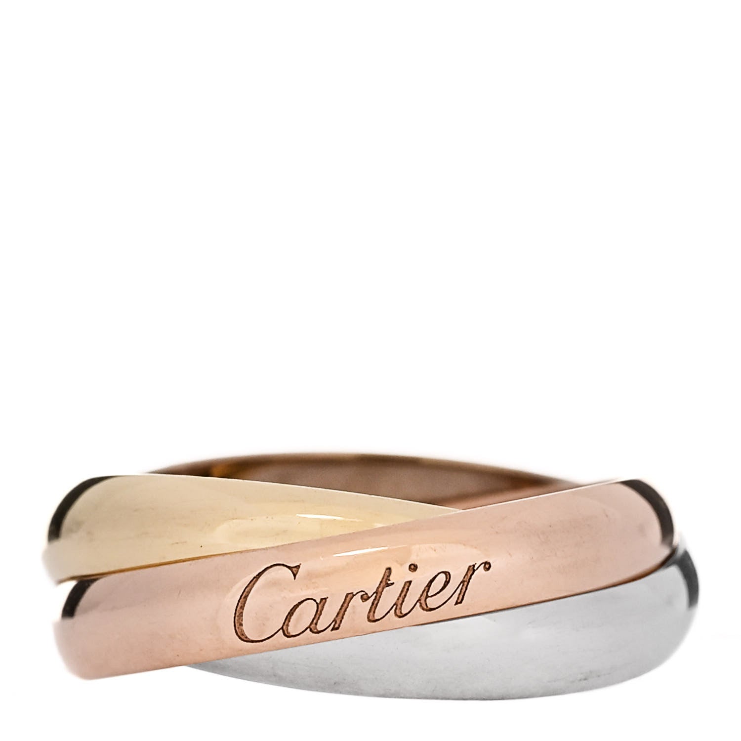 Cartier 18K Pink Yellow White Gold Classic Trinity Ring 47 4 1 of 4