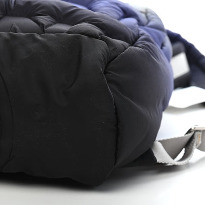 Chanel Nylon Embossed Small Doudoune Backpack Black Blue White 9 of 10
