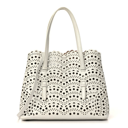Alaia Calfskin Vienne Wave Mina 25 Bag  White 3 of 9