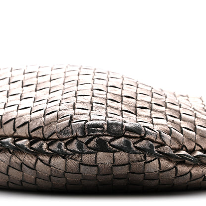Bottega Veneta Metallic Nappa Intrecciato Medium Veneta Hobo Pewter 10 of 13
