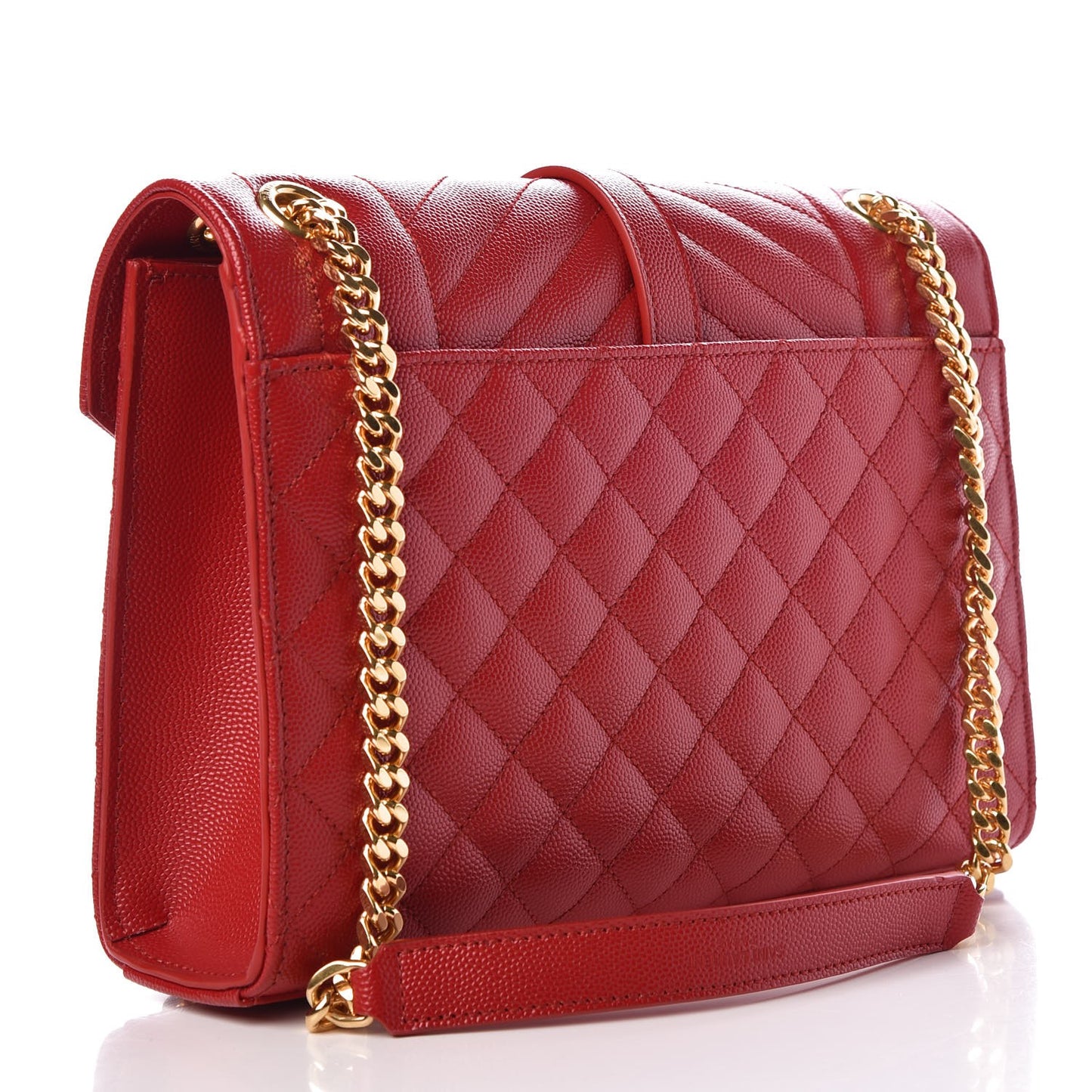 Grain De Poudre Textured Mixed Matelasse Triquilt Medium Monogram Satchel New Red