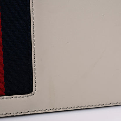 Gucci Calfskin Embroidered Medium Sylvie Top Handle Bag White 20 of 24