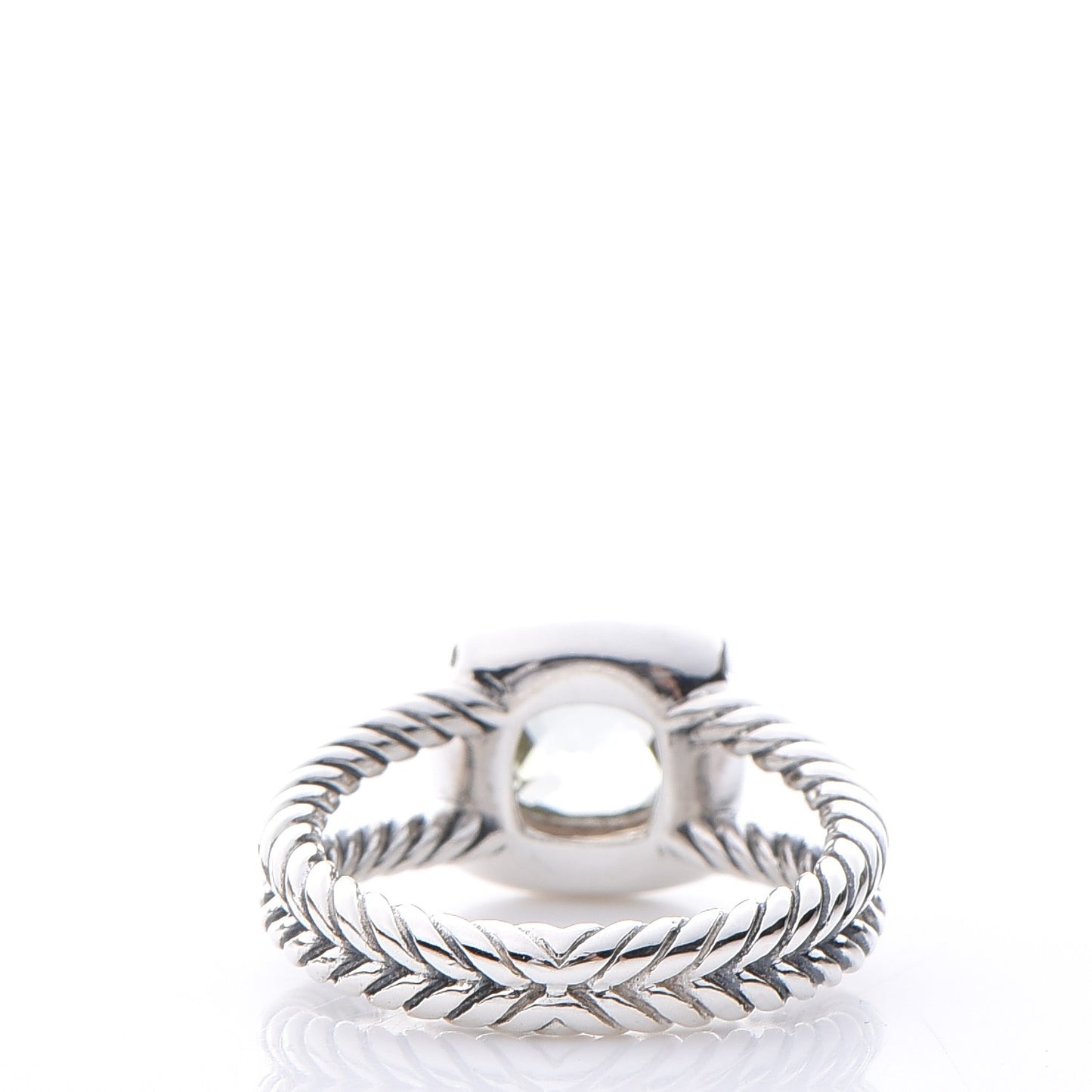 Sterling Silver Diamond Prasiolite 7mm Petite Albion Ring 54 7