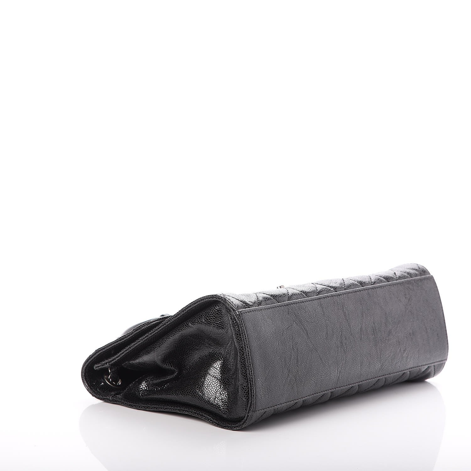 Chanel Crumpled Grained Calfskin Jumbo CC Crave Flap Black 4 of 7