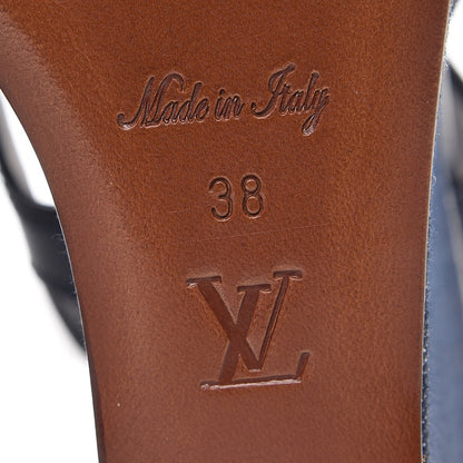 Louis Vuitton Denim Postcard Wedge Sandal 38 Blue 7 of 9