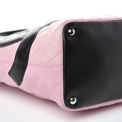Chanel Calfskin Quilted Medium Cambon Tote Pink Black 8 of 13