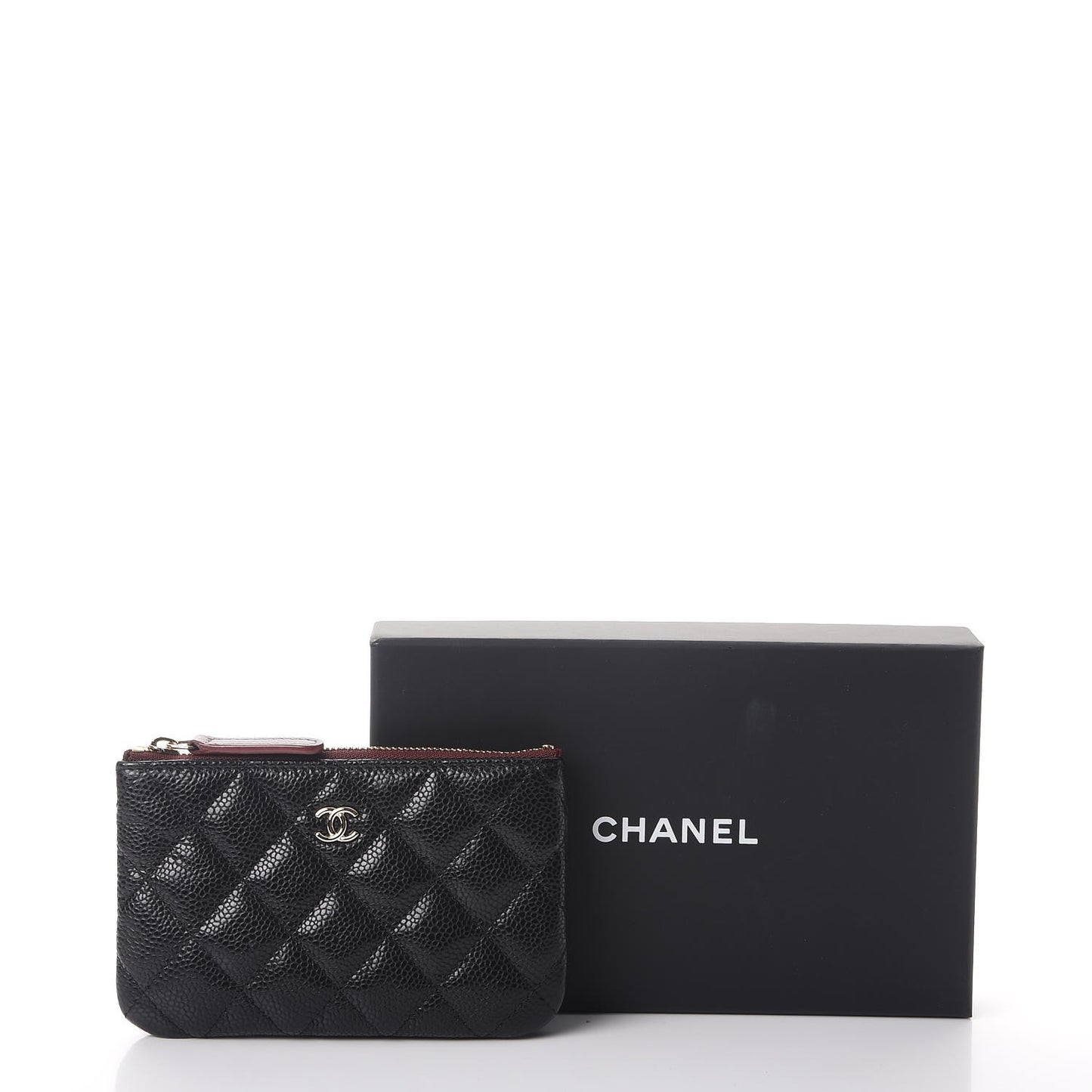 Caviar Quilted Small Cosmetic Case Black