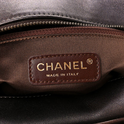Chanel Metallic Lambskin Paris Shanghai Quilted Tote Kahki 8 of 12