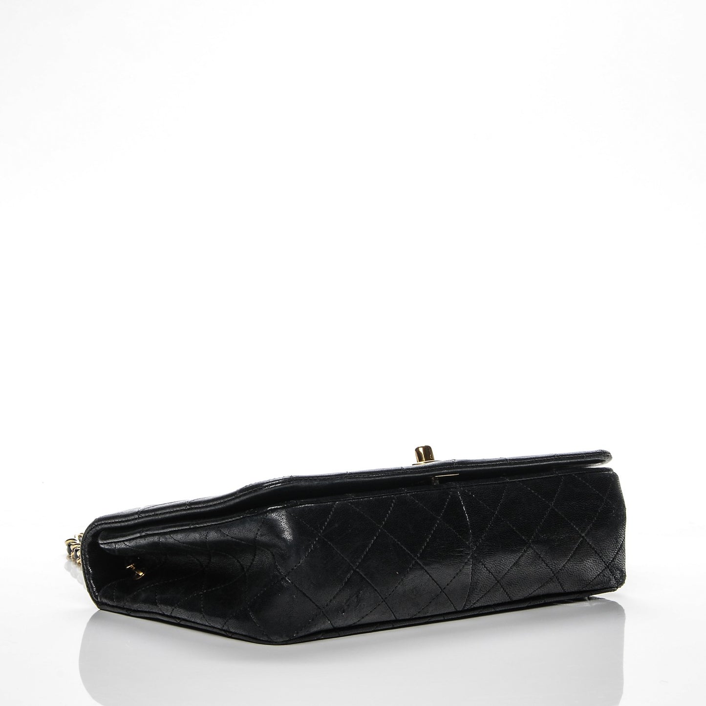 Lambskin Quilted Small Single Flap Black