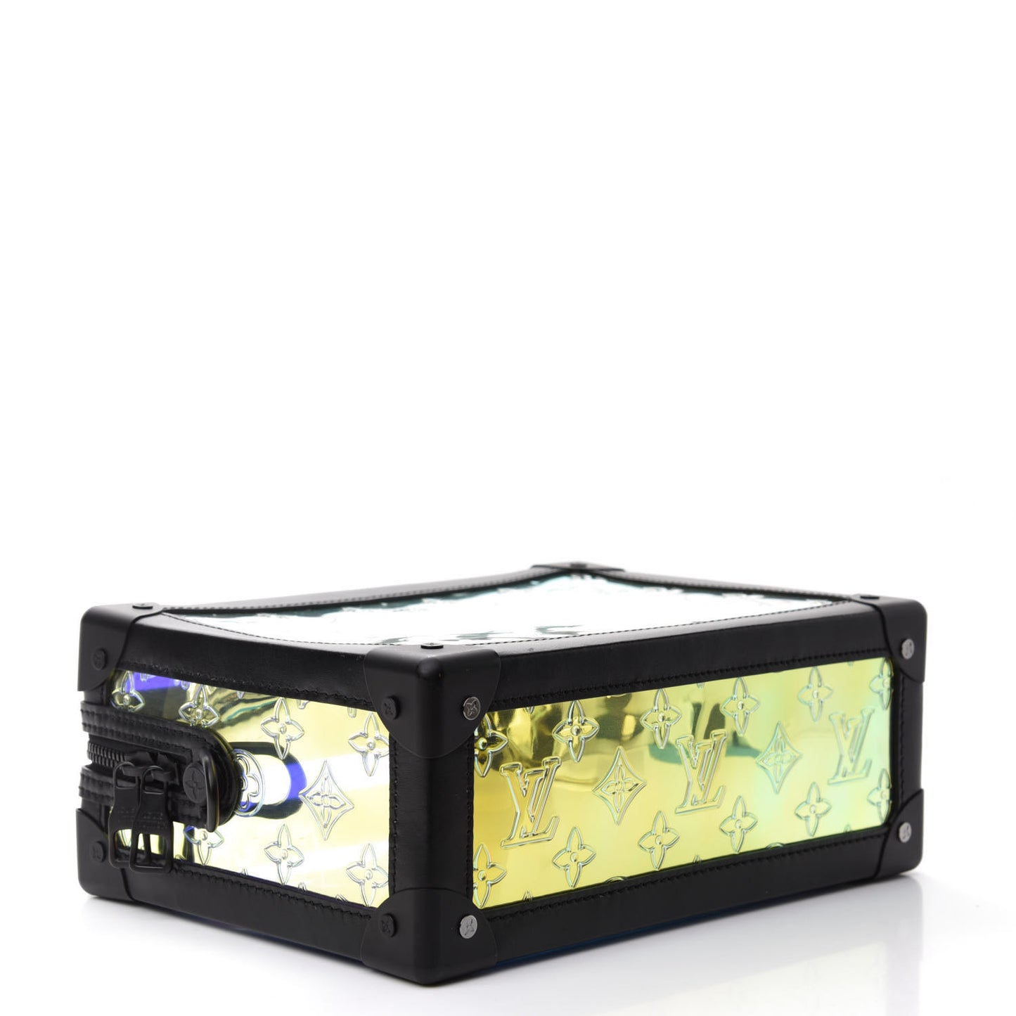 Calfskin PVC Monogram Solar Ray Soft Trunk Iridescent Prism Black
