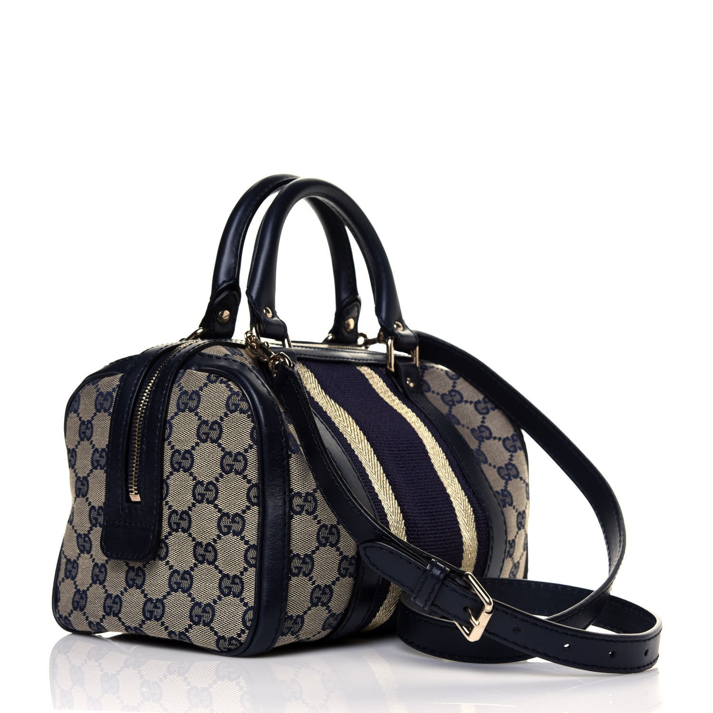 Monogram Vintage Web Small Boston Navy