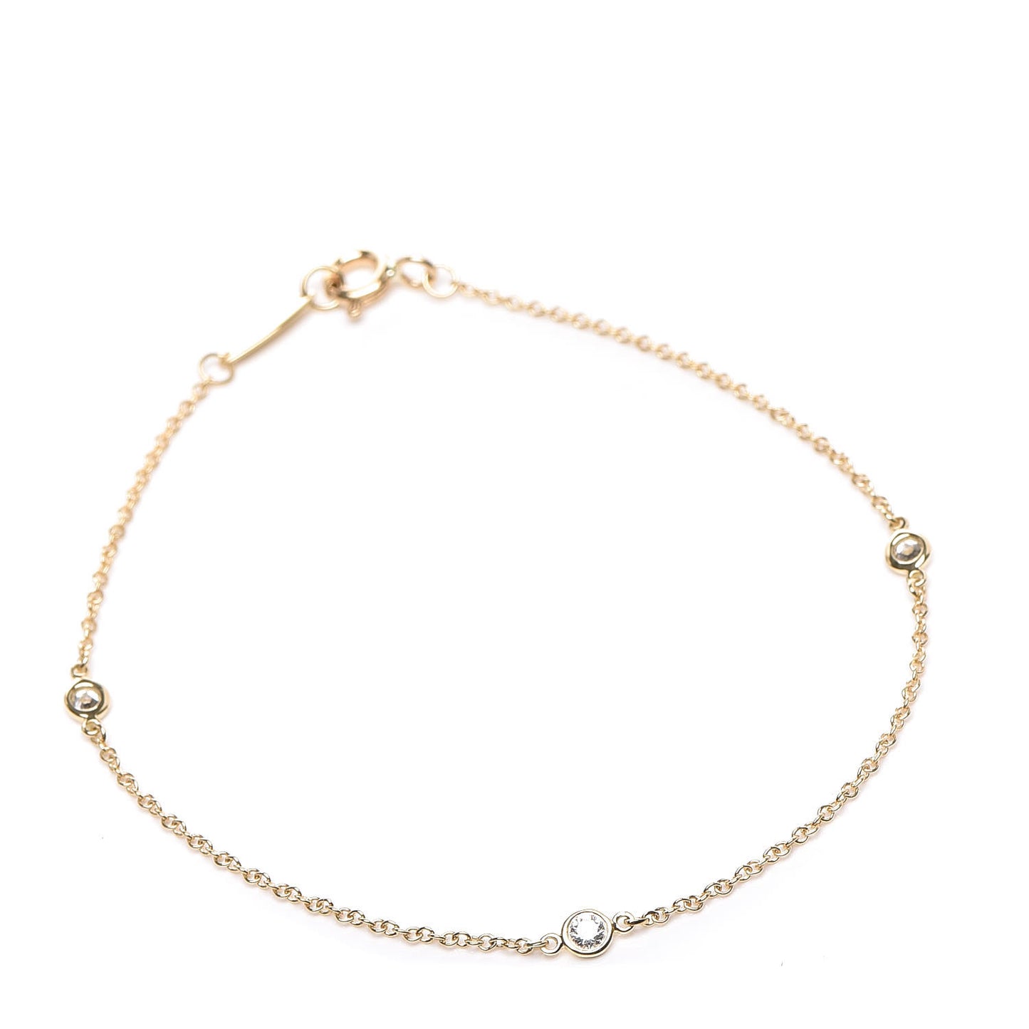 18K Yellow Gold Diamond .15ctw Elsa Peretti Diamonds by the Yard Station Bracelet