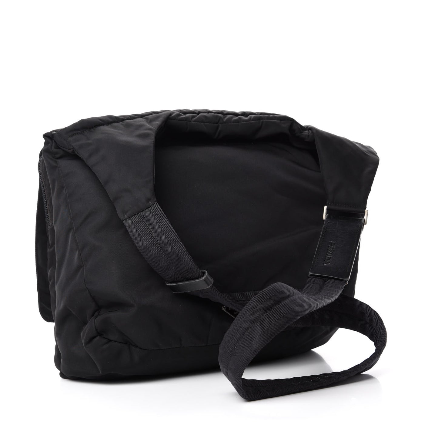 Tessuto Nylon Saffiano Messenger Satchel Black